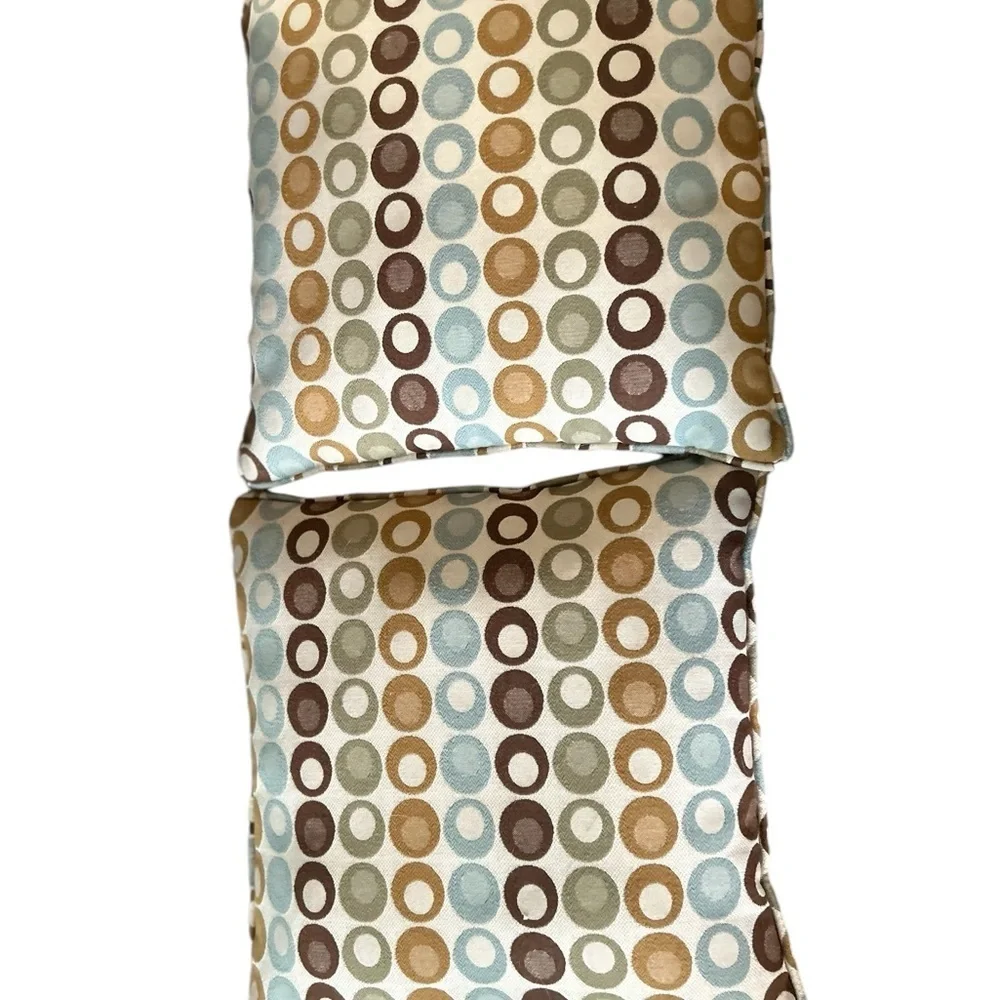 Pair of Multicolor Circle Print Throw Pillows Square‎ Indoor